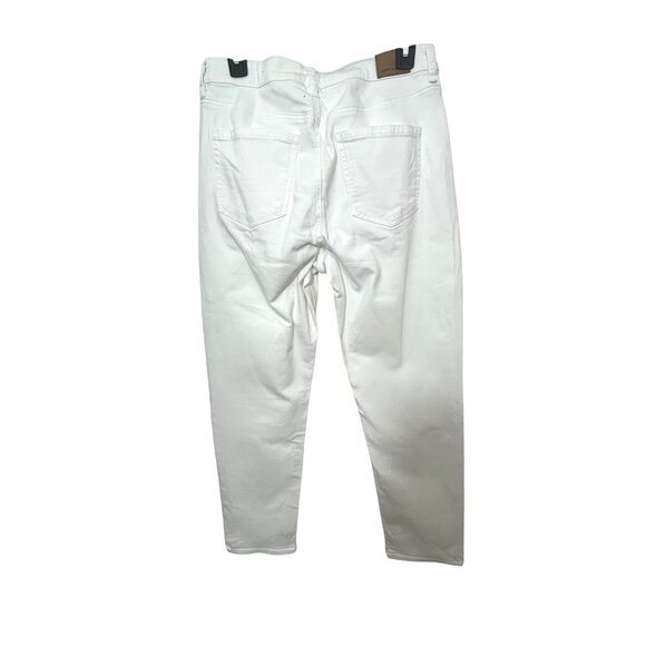 American Eagle Women’s White Jeans 8 Regular Ankle Tapered Stretch Mom Jean Logo - Picture 2 of 16